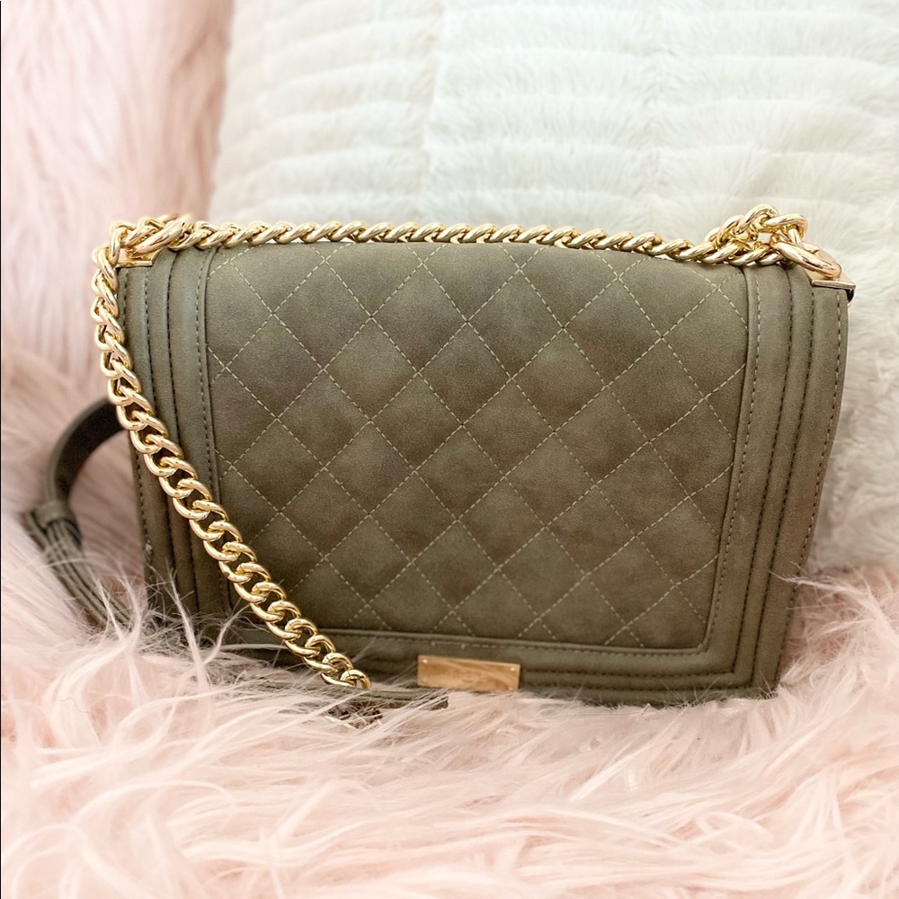 BCBG Olive Green Quilted Purse - Picture 1 of 9